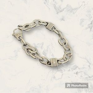 Judith Ripka Sterling Silver Chain  Bracelet.